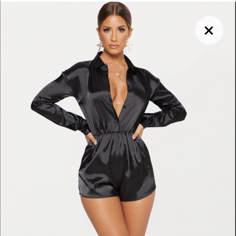 short silk romper